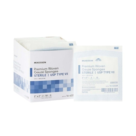Mckesson Sterile USP Type VII Gauze Sponge, 2 x 2 Inch, 2PK 16-42228